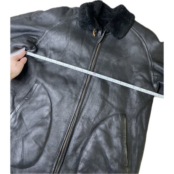 KENZO Women’s Genuine Leather SHEARLING LEATHER JACKET Coat Black Small EU 38 - Picture 7 of 10